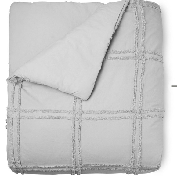 MARTHA STEWART white - Skylar Chenille Duvet Cover  - QUEEN Size - Picture 3 of 11